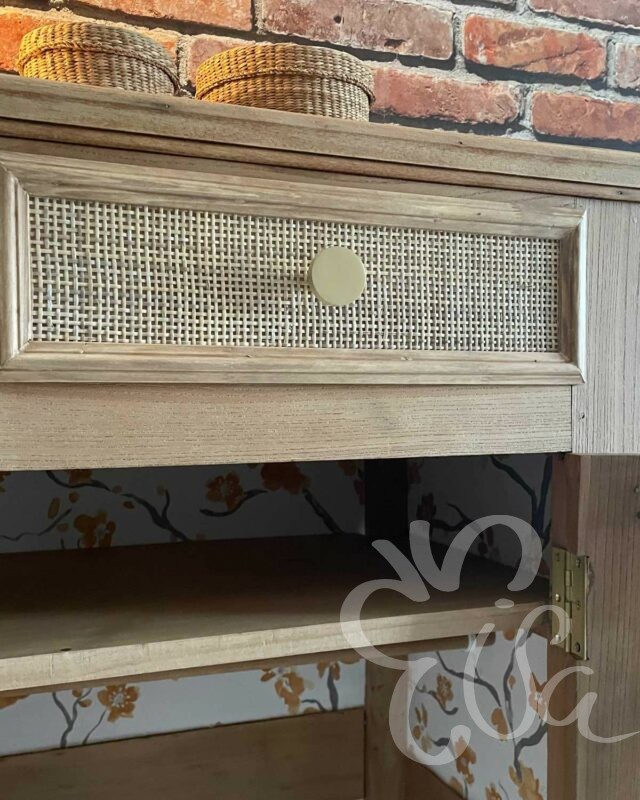armoire ancienne rénovée tiroir façade avec cannage