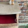 chevet haut et étroit art déco vue sur coin supérieur tiroir ouvert