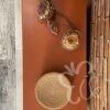 Commode 4 tiroirs terracotta pieds fuseaux vue du dessus
