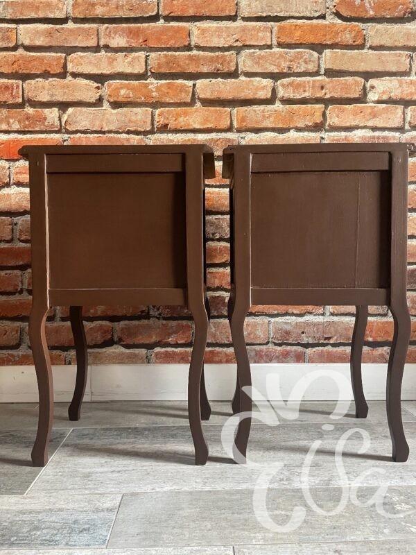 Paire de chevets chocolat-framboise vue arrière