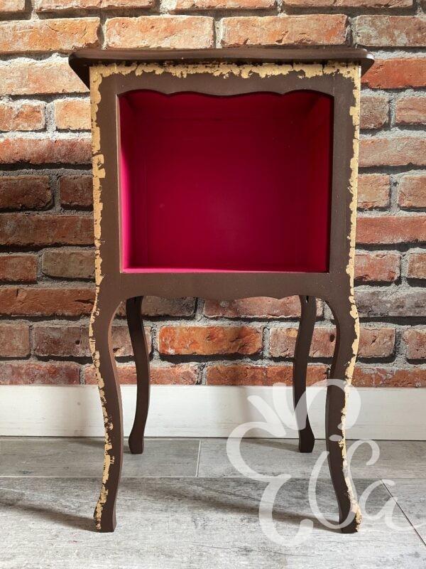 Paire de chevets chocolat-framboise vue de face